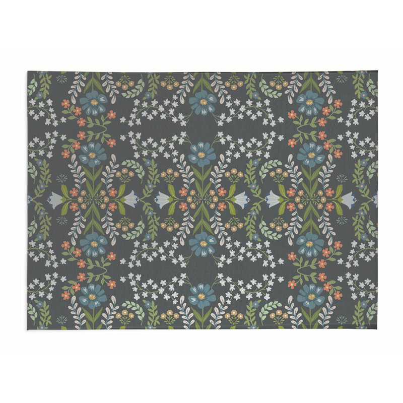 Cecelia Kitchen Mat, Charcoal, Rectangle 3' x 5'