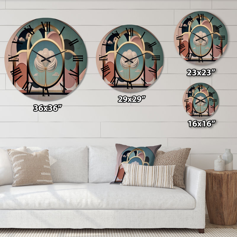 Horloge murale moderne en bois Tomesia, Moyenne