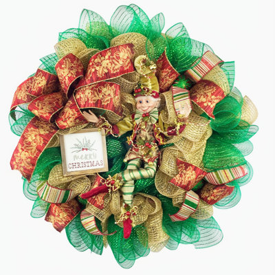 Couronne en maille 20 po Merry Christmas