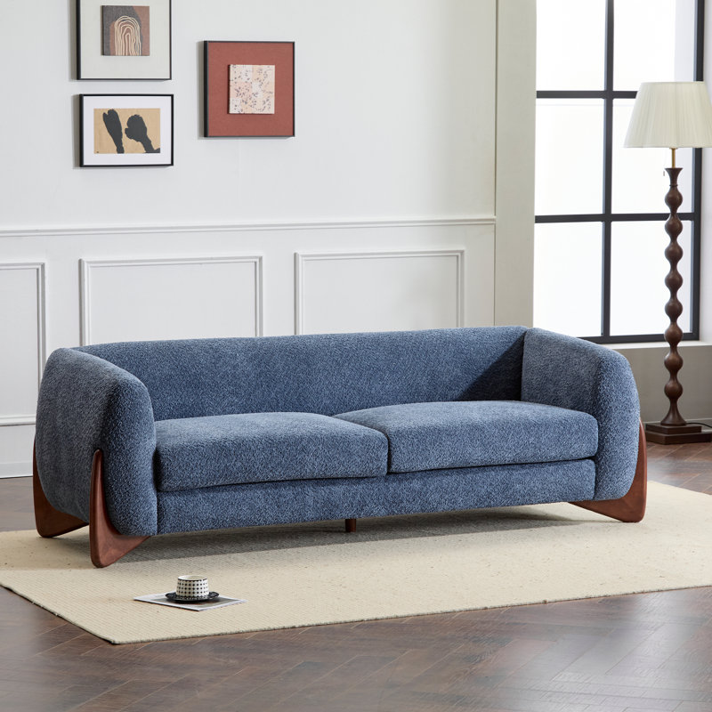 82Inches Boucle Sofa, Navy