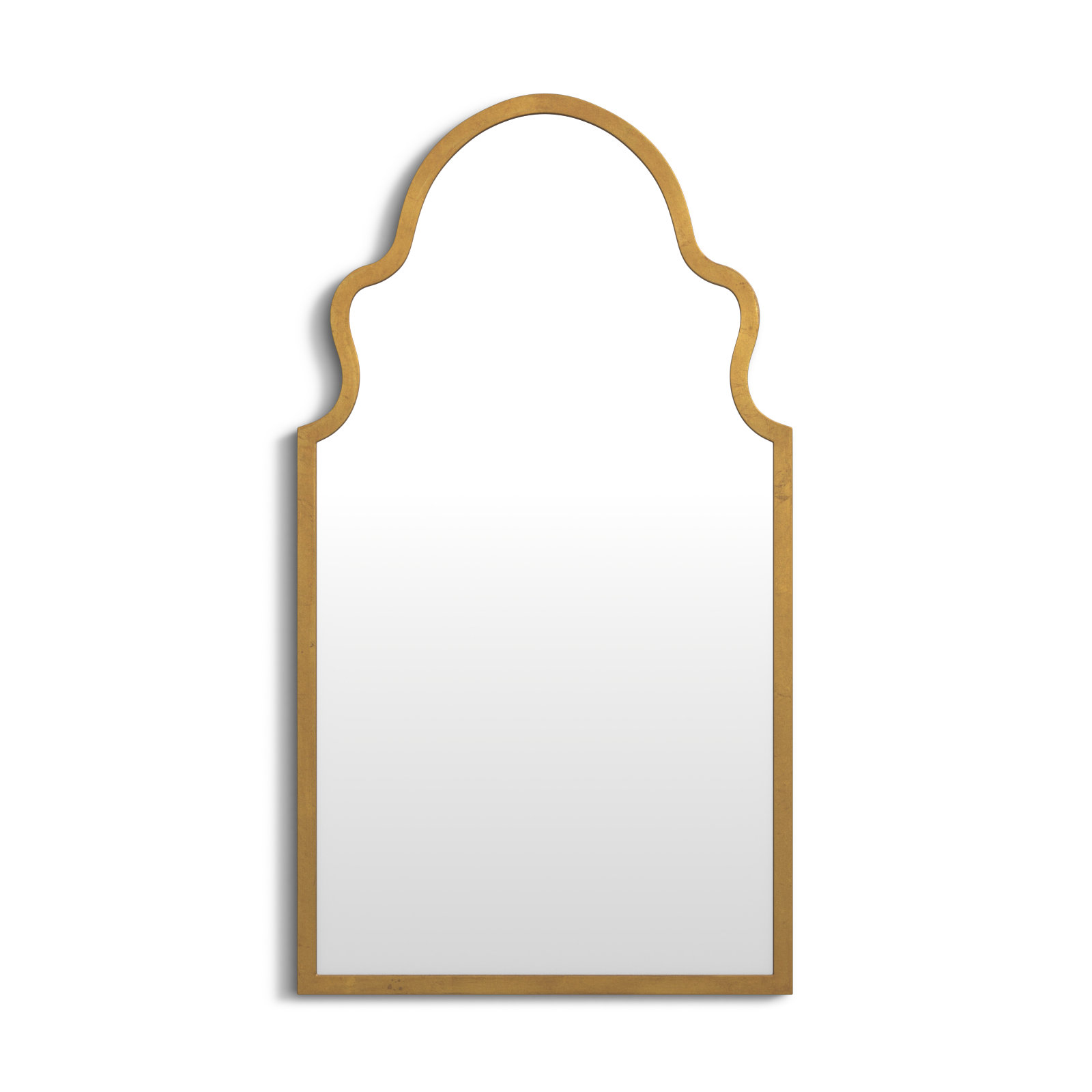 Rosario Metal Arch Mirror, Textured Gold Leaf