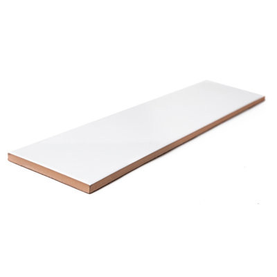 Fresno 16" x 4" Glossy Ceramic Bullnose Tile Trim in White