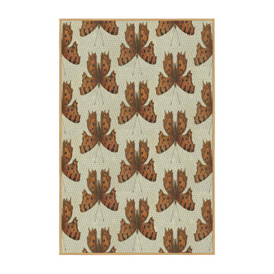 Tapis brun/beige à motifs