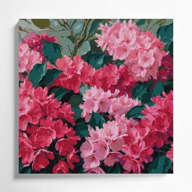 Art mural sur toile Botanical Azaleas, H 16 po x l 16 po