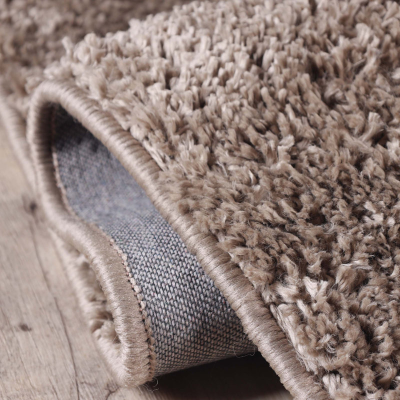 Claire Berlin 100% Polypropylene Plush Shag Fuzzy Modern Solid Runner, Runner 2'7" x 8'