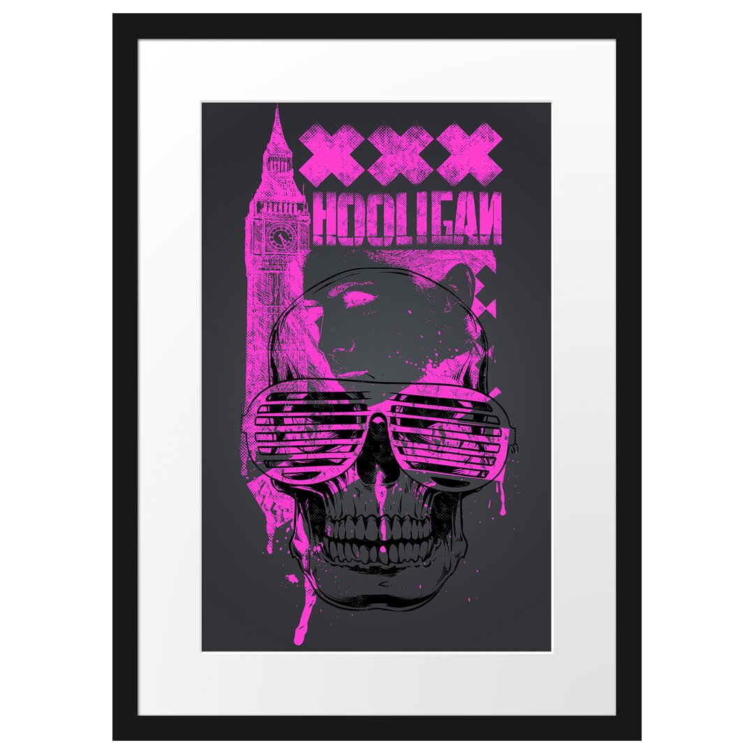 Gerahmtes Poster Uk Hooligan Black