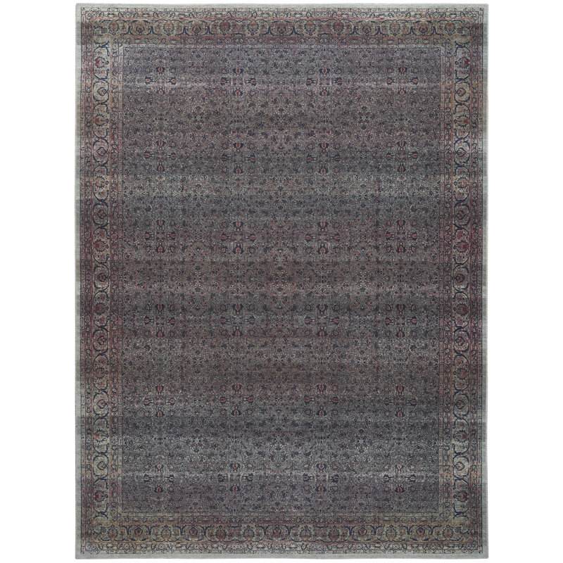 Tapis émeraude persan lavable à la machine, Rectangle 9 pi 2 po x 12 pi