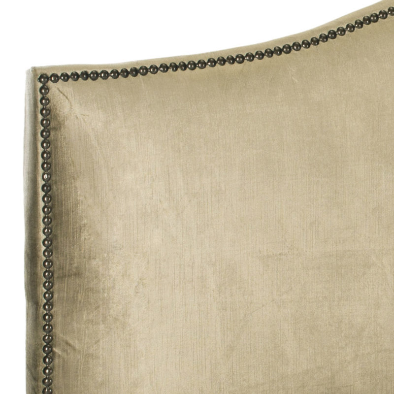 Upholstered Headboard, Full, Olive Green, Velvet