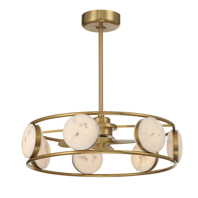 Ventilateur DEL D'Lier Castra en laiton chaud, Warm Brass