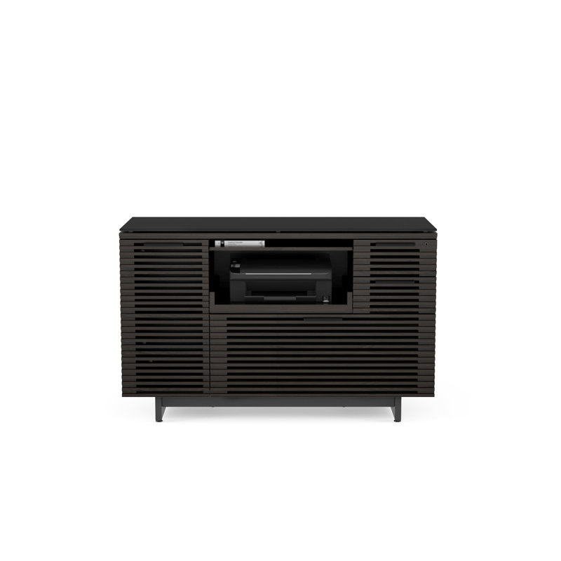 Corridor 3-Drawer 2-Shelf Filing Credenza, Charcoal