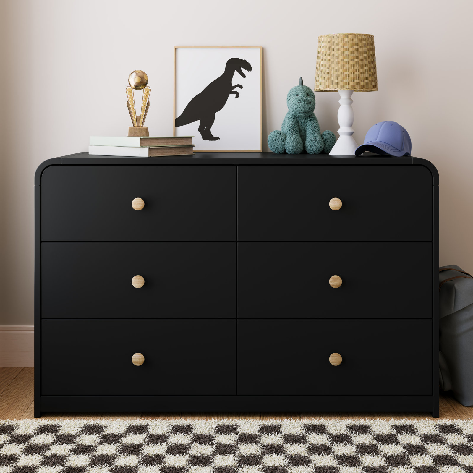 Storkcraft Santos 6 Drawer Dresser, Black