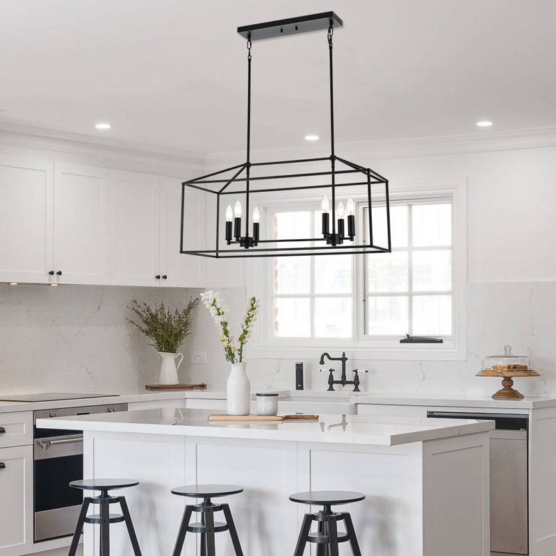 Flenderson 6 - Light Matte Black Square/Rectangle Pendant