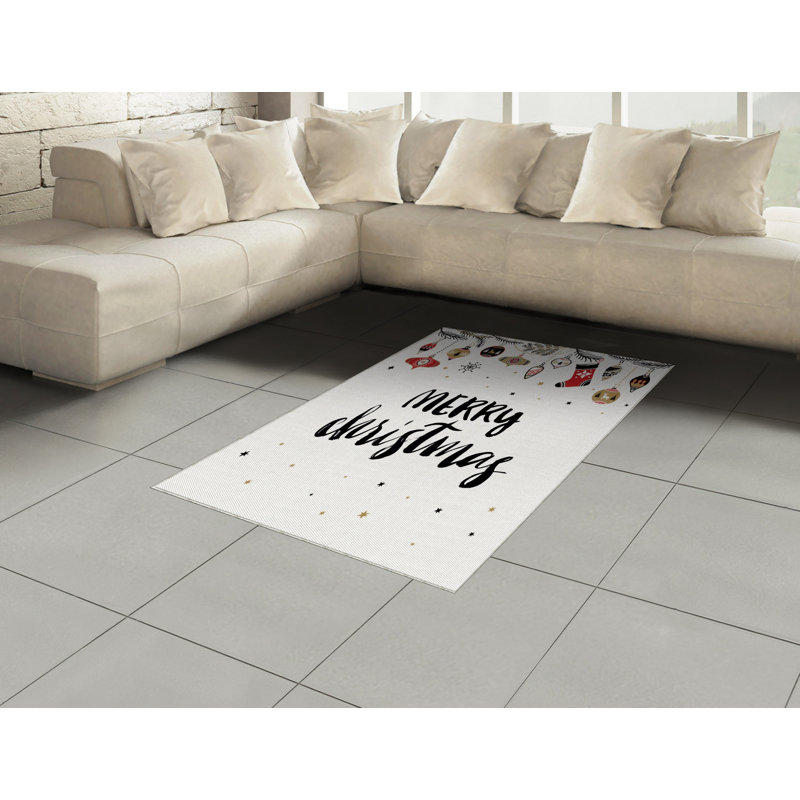 Tapis décoratif à longues fibres en poly haute densité Noel, Rectangle— 4 pi x 5 pi 8 po