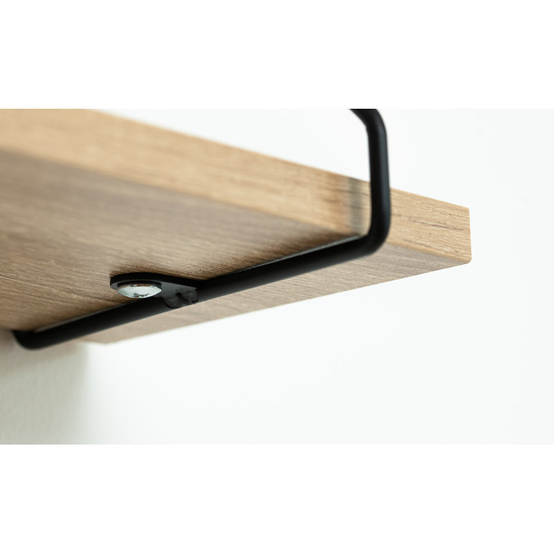 Addre Floating Shelf, 20cm H x 40cm W x 15cm D, Oak/Black