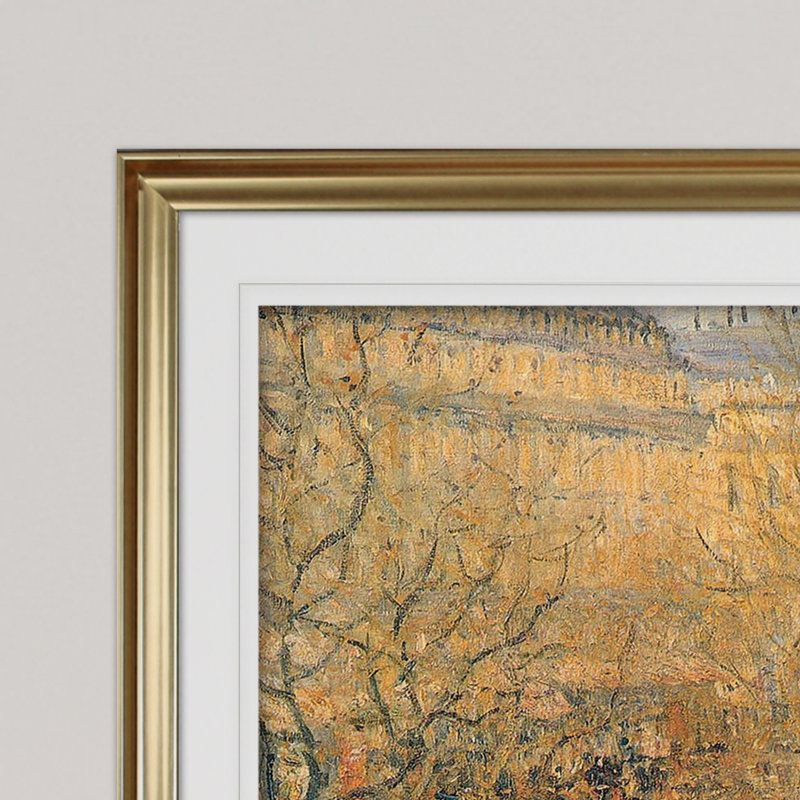 « carnaval boulevard » par claude monet, reproduction de peinture à l’huile, Cadre doré, Blanc mat