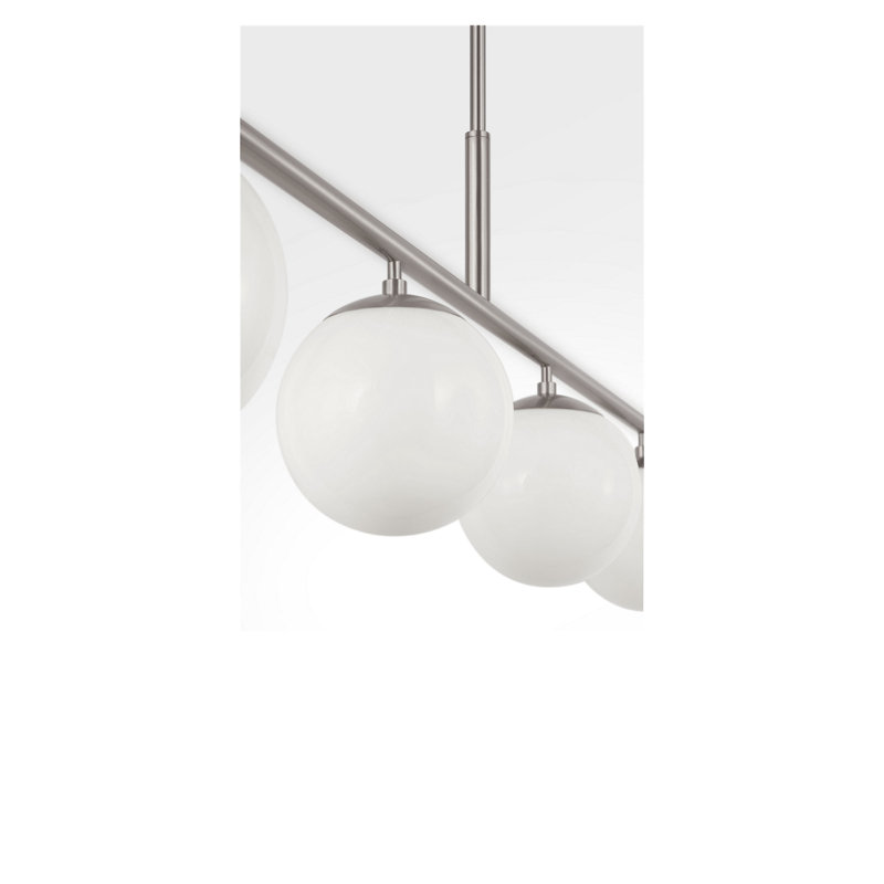 Lustre linéaire à quatre lumières Nube, Nickel brossé, Non