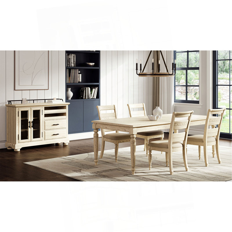 Table minimaliste contemporaine avec rallonge, Blanc