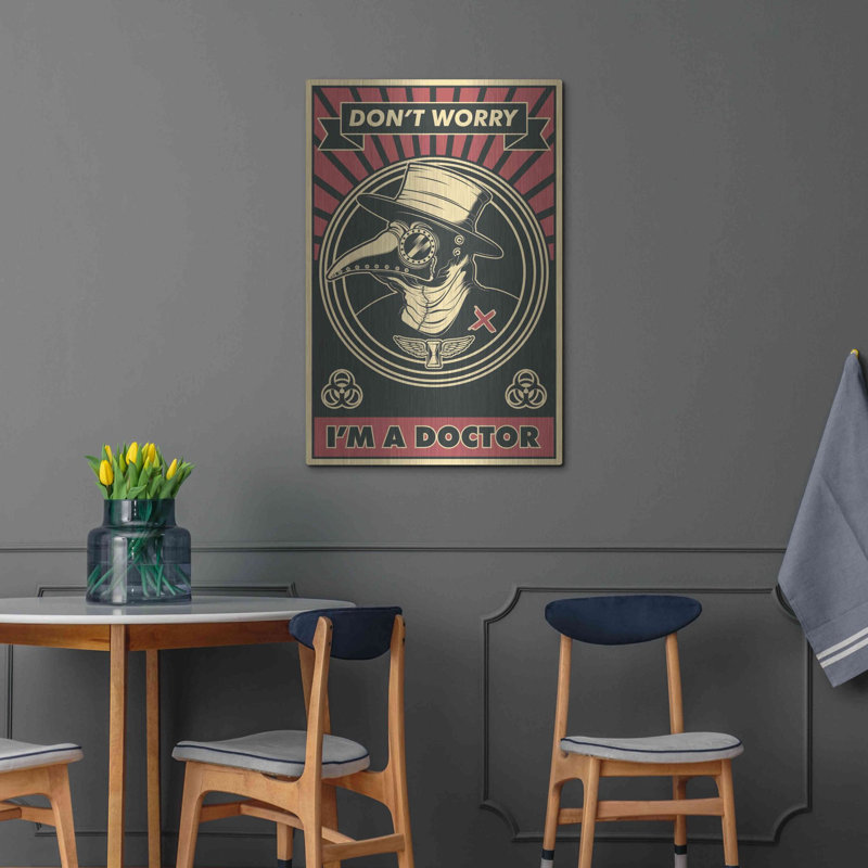 «Doctor», art mural en métal, H 36 po x l 24 po