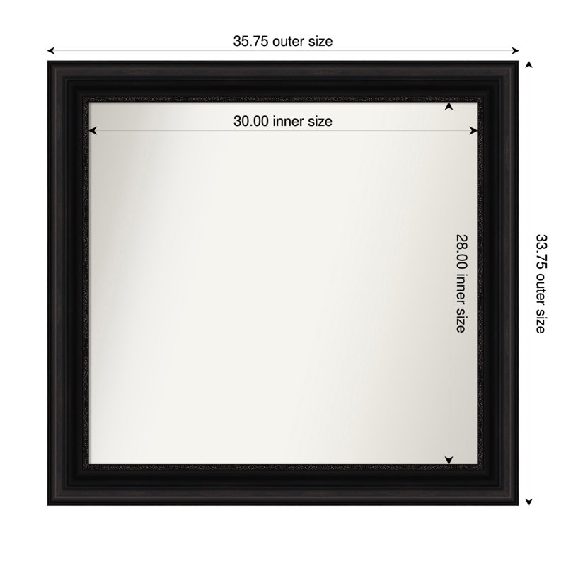 Miroir mural Senaiya, Rectangle, 33,75 po x 35,75 po