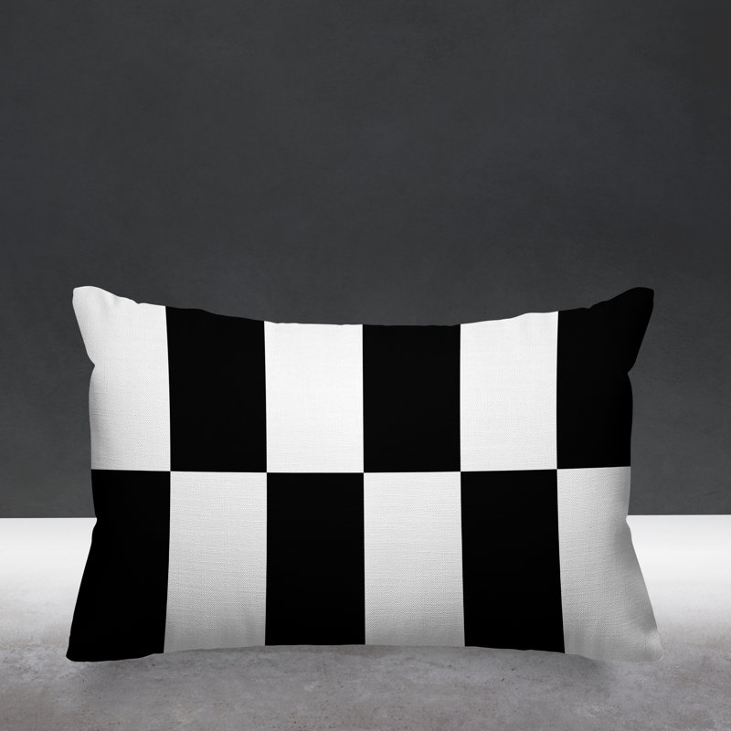 Coussin Luella, 14 po x 20 po, Noir, Rectangulaire