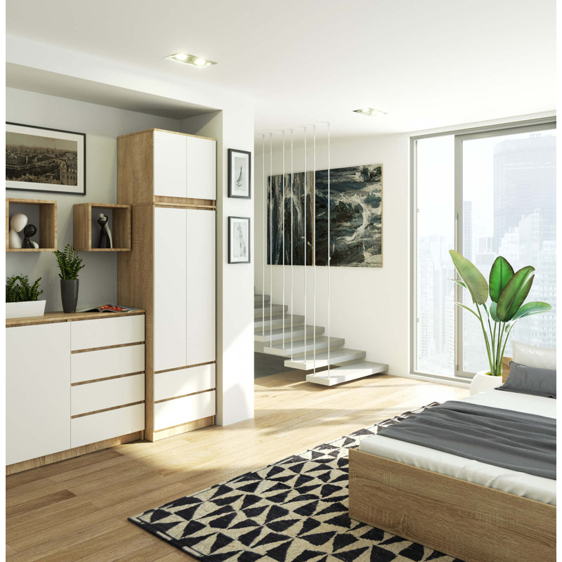 Sibbie 2 Door Manufactured Wood Wardrobe