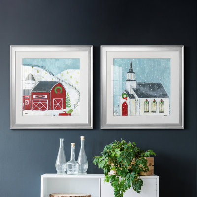 Christmas Barn - ensemble d'impressions 2 pièces