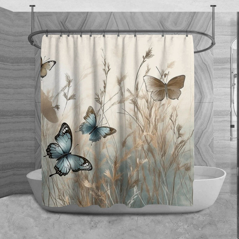Rideau de douche Butterfly Rhilyn, H 73 po x l 70 po x P 6 po