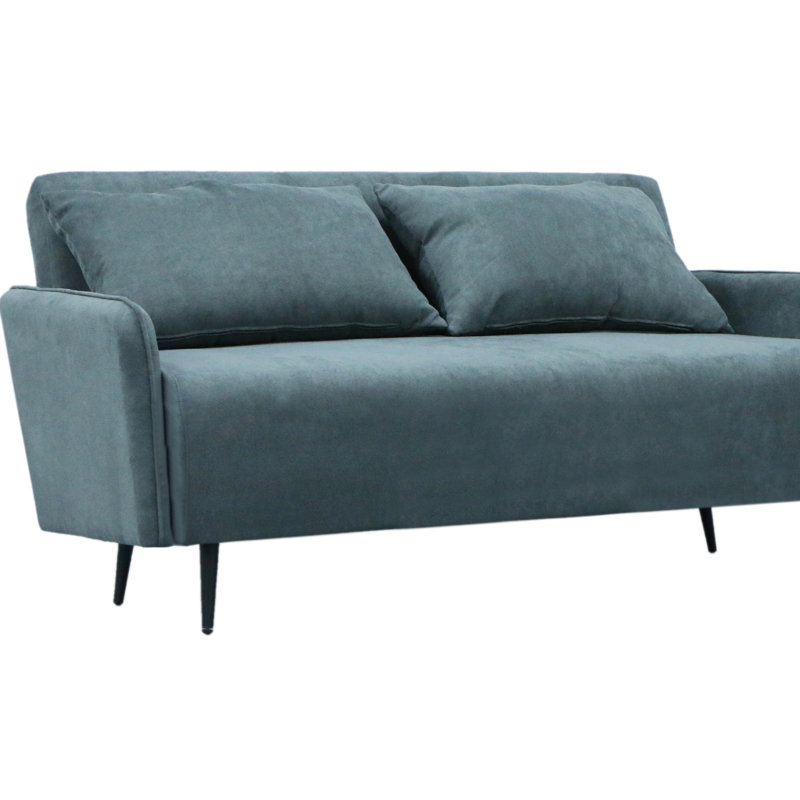 Lawson 61 Inch Wide Fabric Convertible Loveseat Sleeper With Pillows For Versatile Living Spaces, Gray