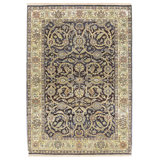 Hand Knotted Wool Area Rug in Black And Gold