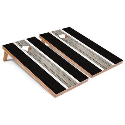 2' x 4' Black Striped Cornhole Boards with Carry Case