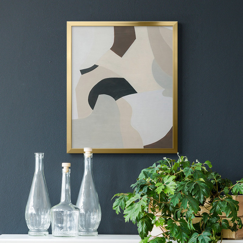 «Shifting Neutrals I», toile encadrée de qualité supérieure - prête à être accrochée, Or, H 24 po x l 20 po