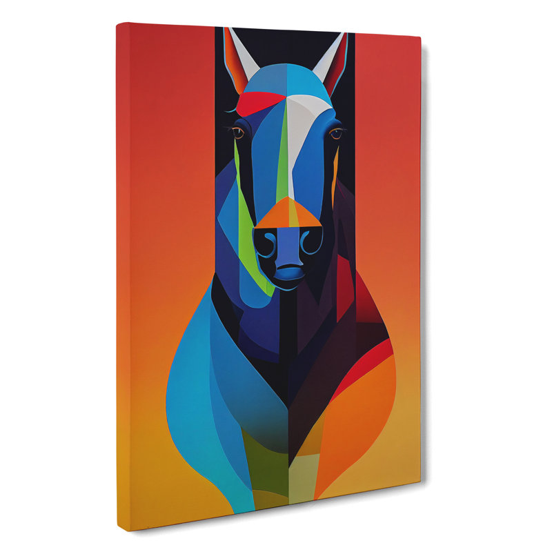 Abstract Horse No.4 - Wall Art, 50cm H x 35cm W x 3cm D, Wrapped Canvas