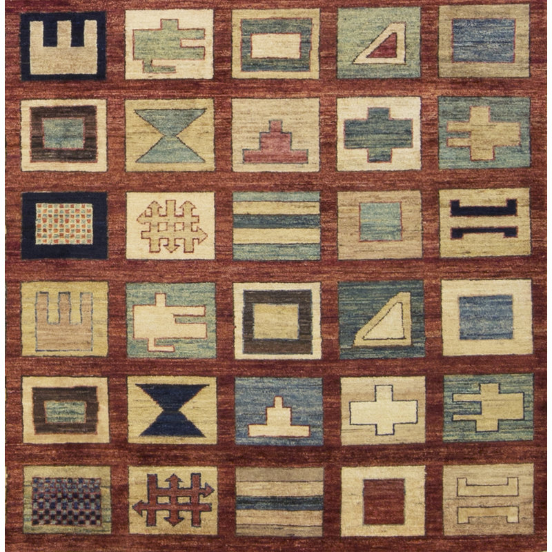 Tapis rouille de haute qualité noué à la main