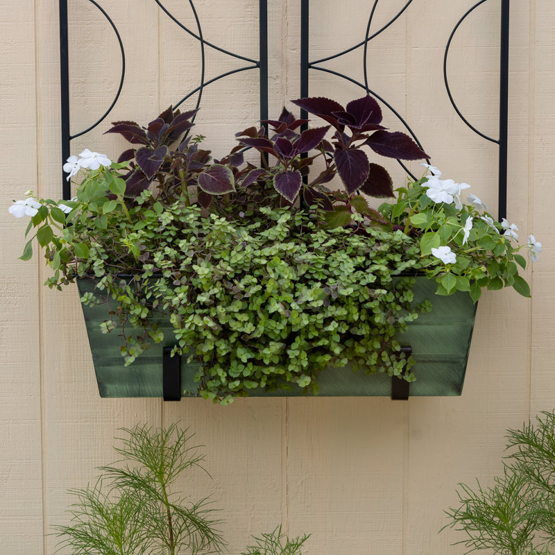 Boîte à fleurs en acier galvanisé pour fenêtre Peachland, Vert
