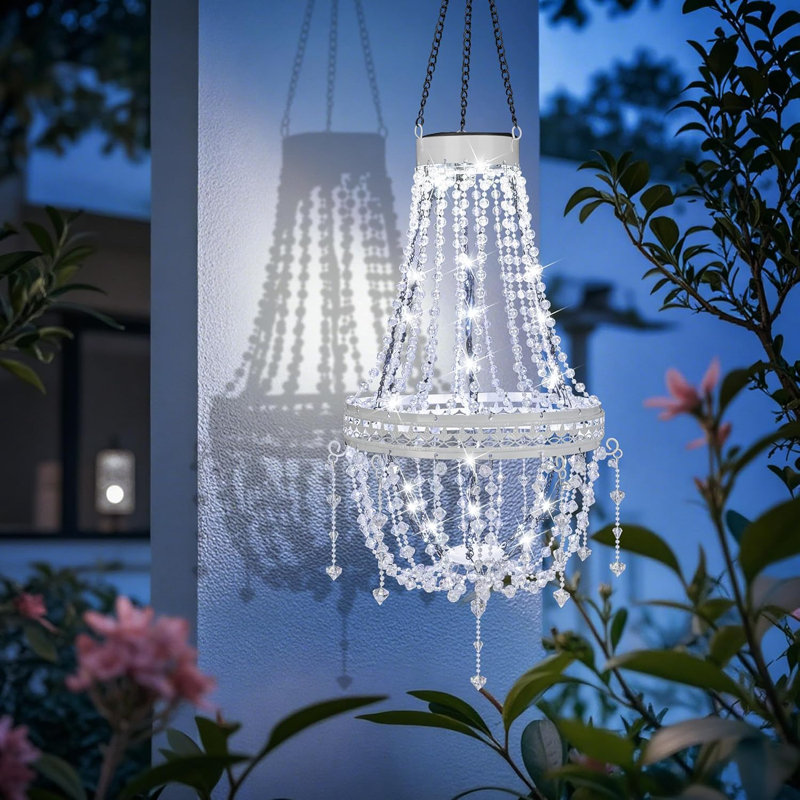 Lustre suspendu en cristal 32 po, Blanc