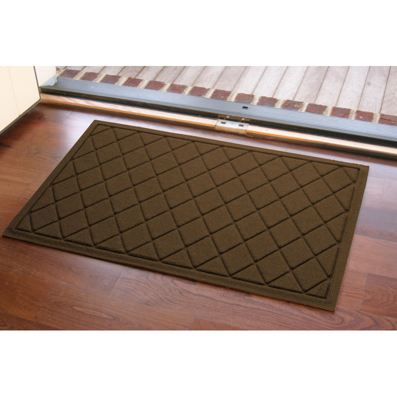 WaterHog® Argyle 23 in. x 35 in. Indoor Outdoor Doormat, Dark Brown, Rectangle 24" x 36"