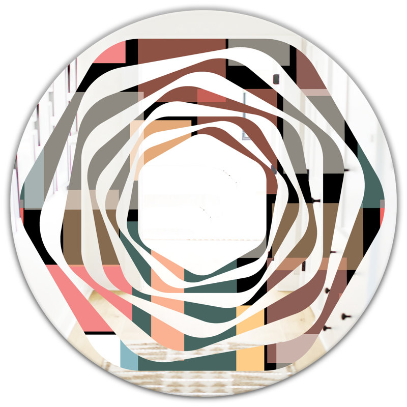 Miroir mural Whirl Square Design II, 23,6 po x 23,6 po