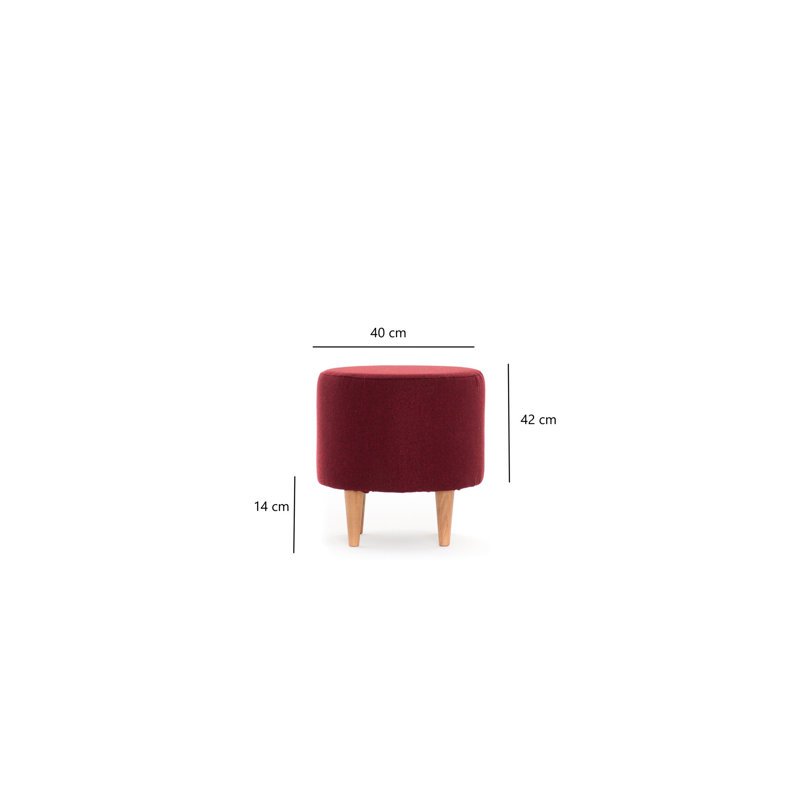 Tabouret d'appoint Houseknecht, Rouge Bordeaux
