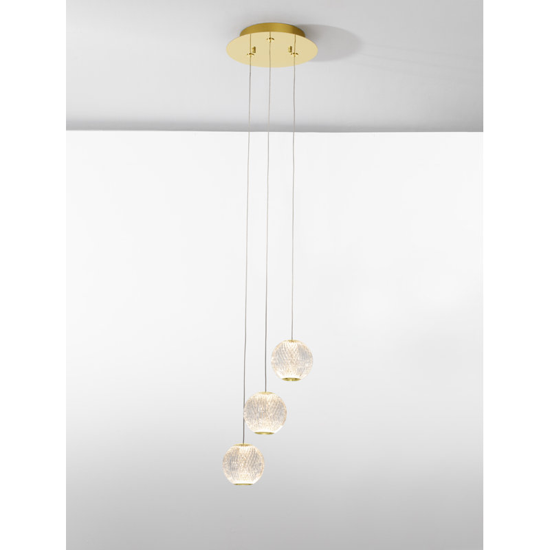 3 - Light Gold LED Cluster Pendant