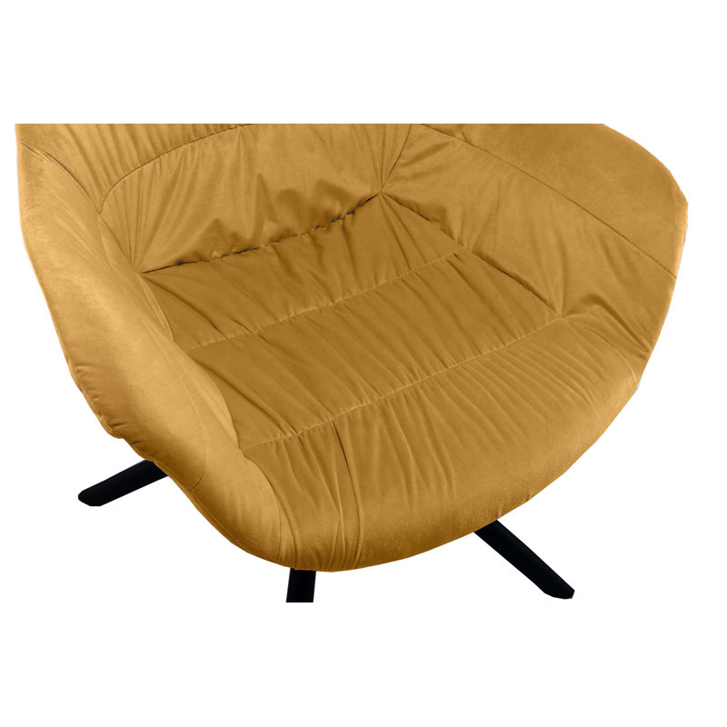 Aiden Upholstered Swivel Armchair, Mustard