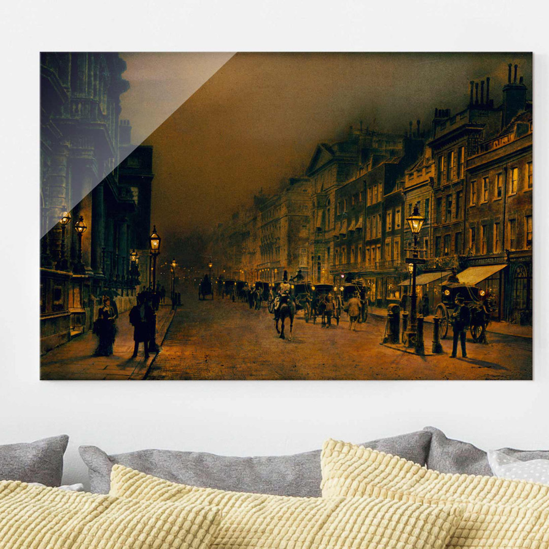 Glasbild St James`s Street von John Atkinson Grimshaw