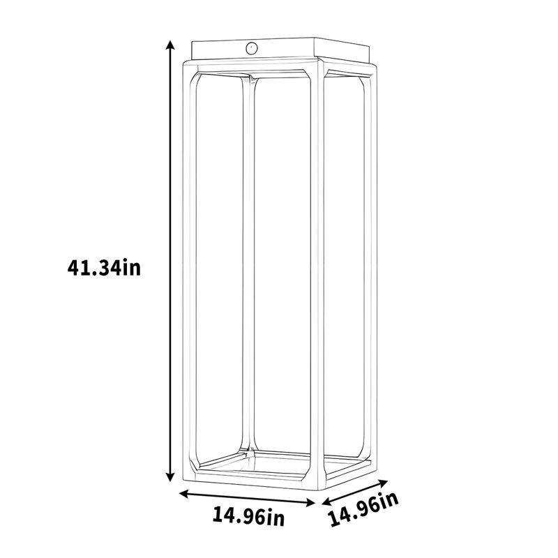 Cadre chinois en bois massif, H 41,34 po x l 14,96 po x P 14,96 po