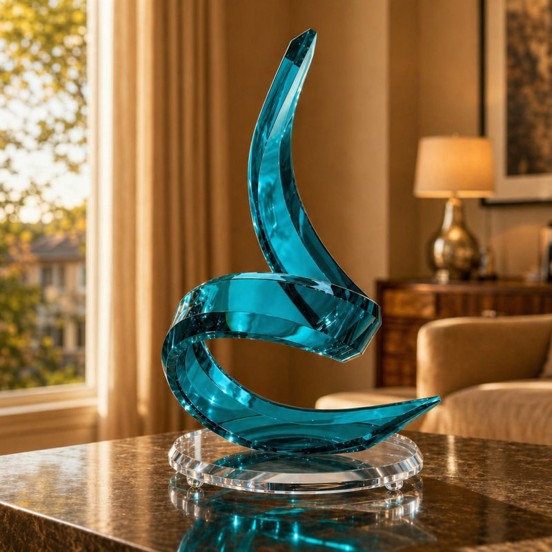 Zameir Abstract Figurines & Sculptures, Turquoise
