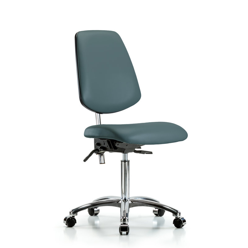 Isabell Vinyl Task Chair, Casters, Colonial Blue, Not Included