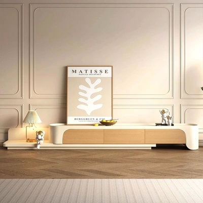 Meuble télé moderne en bois manufacturé beige
