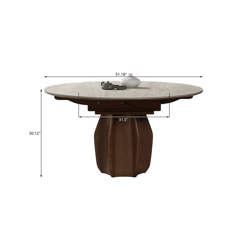 Table de salle à manger Sintered Stone, H 30,12 po x L 51,18 po x l 51,18 po