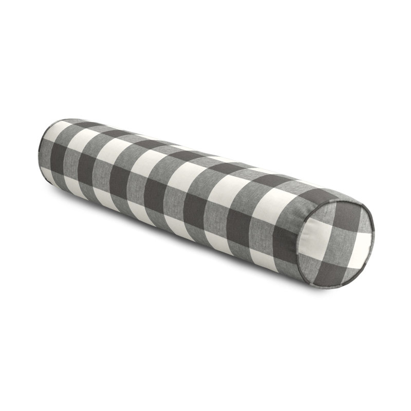 Udaya Linen Bolster Pillow Cover & Insert, Gray/White, 9" x 48"