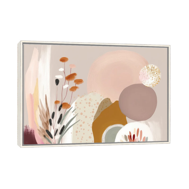 Beautiful Nature Forms, Distressed White Floater Framed Canvas, No Mat, 18" H x 26" W x 1.5" D