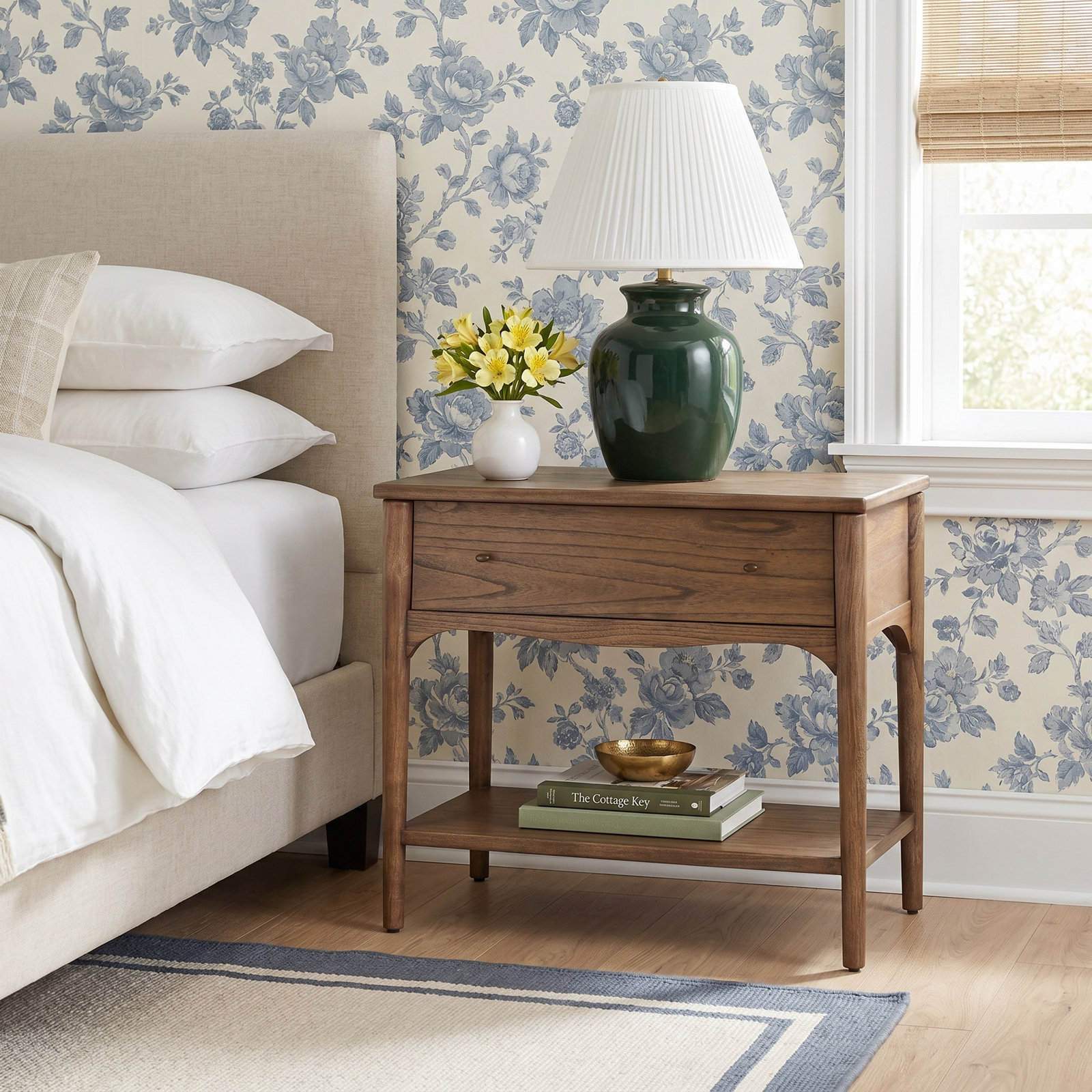 Amber Lewis x Four Hands Lizzy Oak Nightstand, Brown Oak