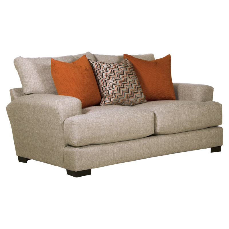 Causeuse à accoudoirs encastrés avec coussins réversibles 77 po Amaro, 100% polyester beige, Non